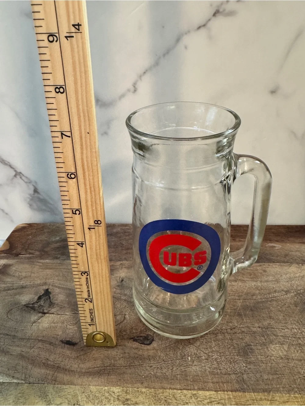 Vintage Chicago Cubs Glass Beer Mug